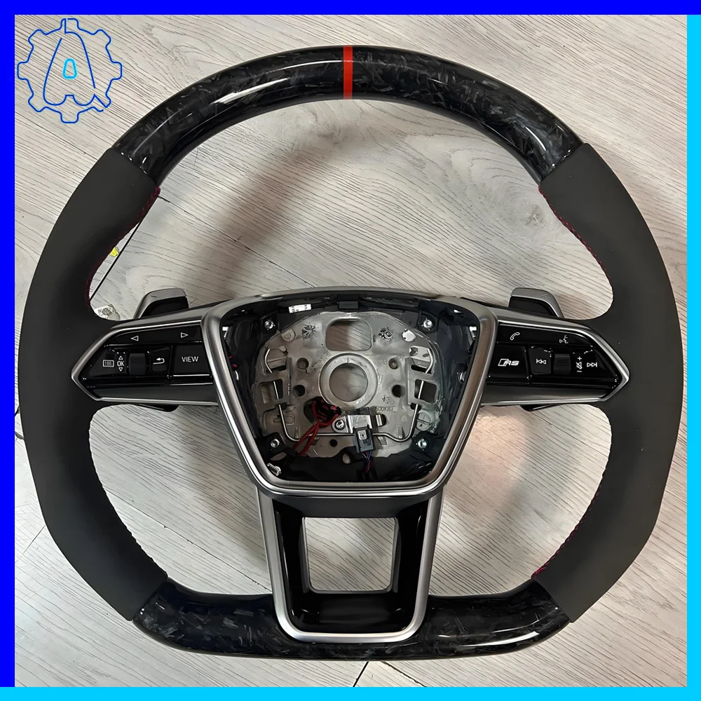 Heated steering wheel For Audi A6 C8 forged carbon fiber Alcantara leather sports flat bottomed steering wheel with RS button
Heated steering wheel For Audi A6 C8 forged carbon fiber Alcantara leather sports flat bottomed steering wheel with RS button