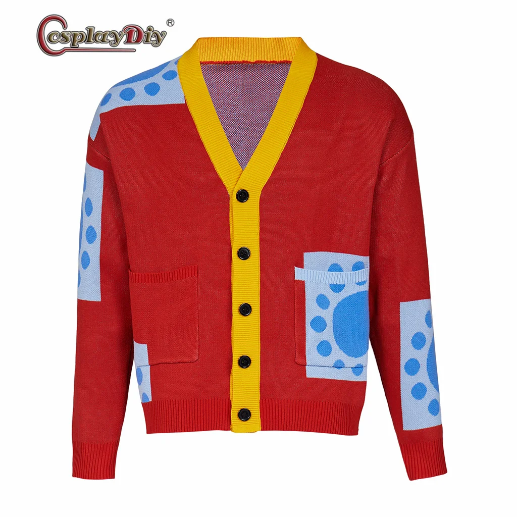 Anime Luffy Cosplay Costume Halloween Red Jacket Cardigan Jacquard Knitted Sweater For Adult
Anime Luffy Cosplay Costume Halloween Red Jacket Cardigan Jacquard Knitted Sweater For Adult