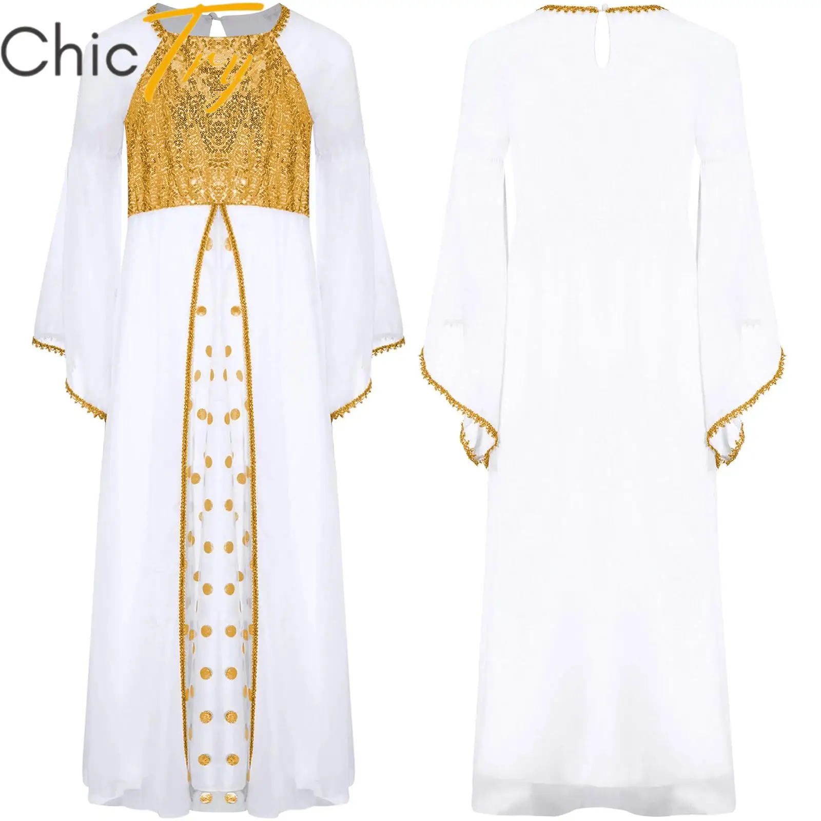 Kids Girls Angel Costume Halloween Cosplay Long Dress Sequin Maxi Gown Square Neck Flare Sleeve Flowy Chiffon Roleplay Dress Up
Kids Girls Angel Costume Halloween Cosplay Long Dress Sequin Maxi Gown Square Neck Flare Sleeve Flowy Chiffon Roleplay Dress Up
