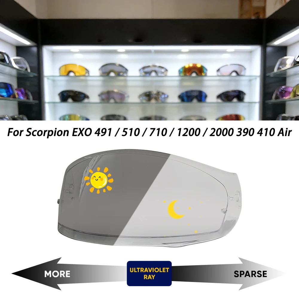 Photochromic Visor Shield Fit for Scorpion EXO 491 / 510 / 710 / 1200 / 2000 390 410 Air Helmet Face Shield Uv Protected Helmet
Photochromic Visor Shield Fit for Scorpion EXO 491 / 510 / 710 / 1200 / 2000 390 410 Air Helmet Face Shield Uv Protected Helmet