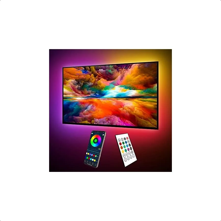 ICRGB TV LED Backlight 18ft Bluetooth LED Lights for TV 7585in USB Powered TV Lights Kit with Remote and App Control Music Sync
ICRGB TV LED Backlight 18ft Bluetooth LED Lights for TV 7585in USB Powered TV Lights Kit with Remote and App Control Music Sync
