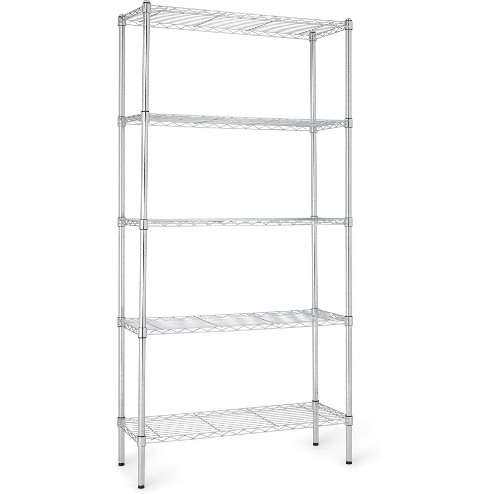 5-Shelf Adjustable Heavy Duty Steel Wire Rack Storage Shelving Organizer for Kitchen, Garage, 36" L x 14" W x 72" H, Chrome
5-Shelf Adjustable Heavy Duty Steel Wire Rack Storage Shelving Organizer for Kitchen, Garage, 36" L x 14" W x 72" H, Chrome