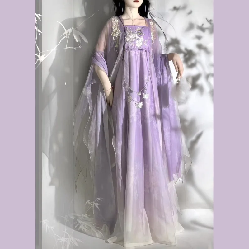 New Hanfu disc dance chest-length ancient style embroidery Tang-made balsam skirt improved tattered large-sleeved summer suit
New Hanfu disc dance chest-length ancient style embroidery Tang-made balsam skirt improved tattered large-sleeved summer suit