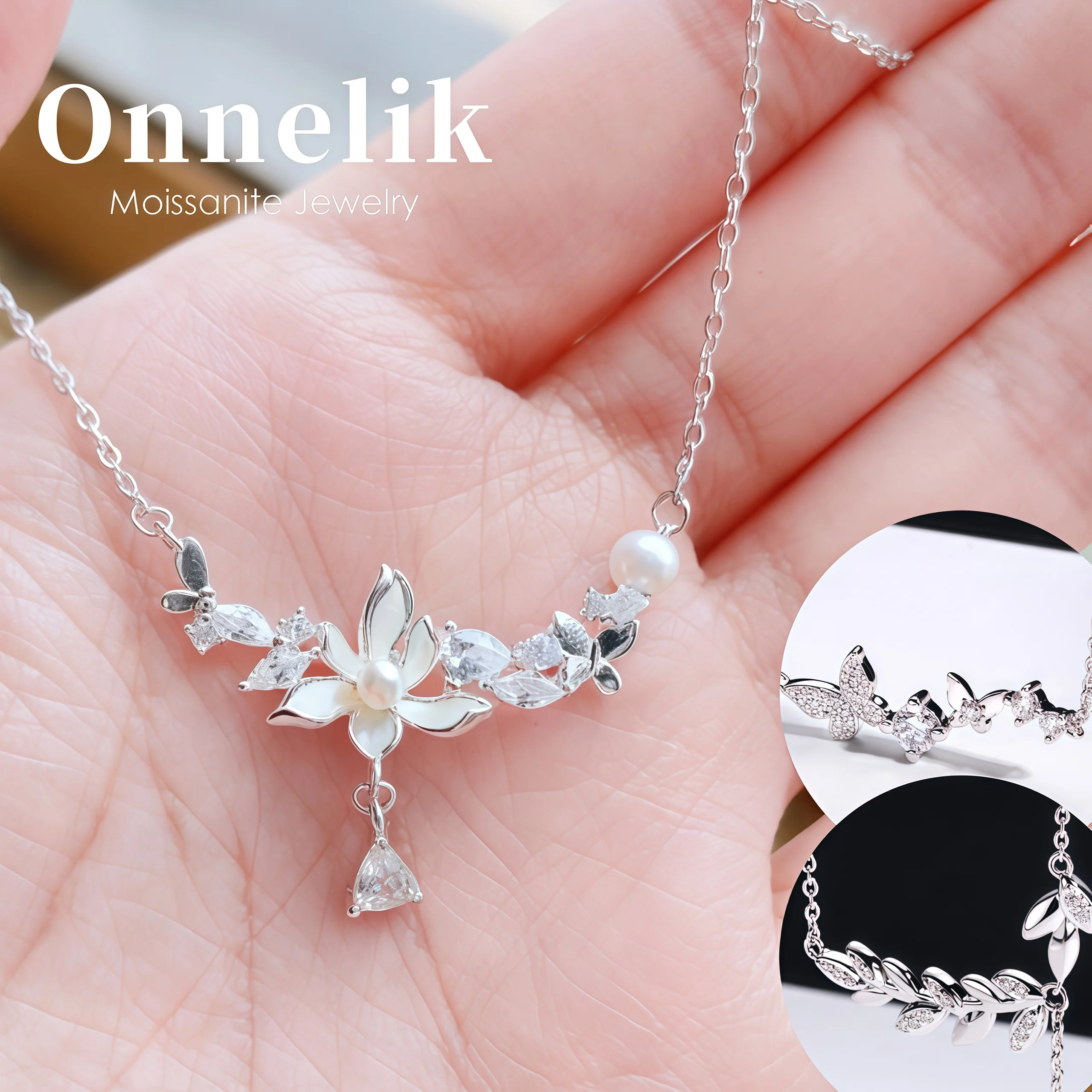 Onnelik Orchid Water Drop Moissanite Necklace S925 Sterling Silver Luxury Pendant Adjustable Collarbone Chain for Women Elegant
Onnelik Orchid Water Drop Moissanite Necklace S925 Sterling Silver Luxury Pendant Adjustable Collarbone Chain for Women Elegant