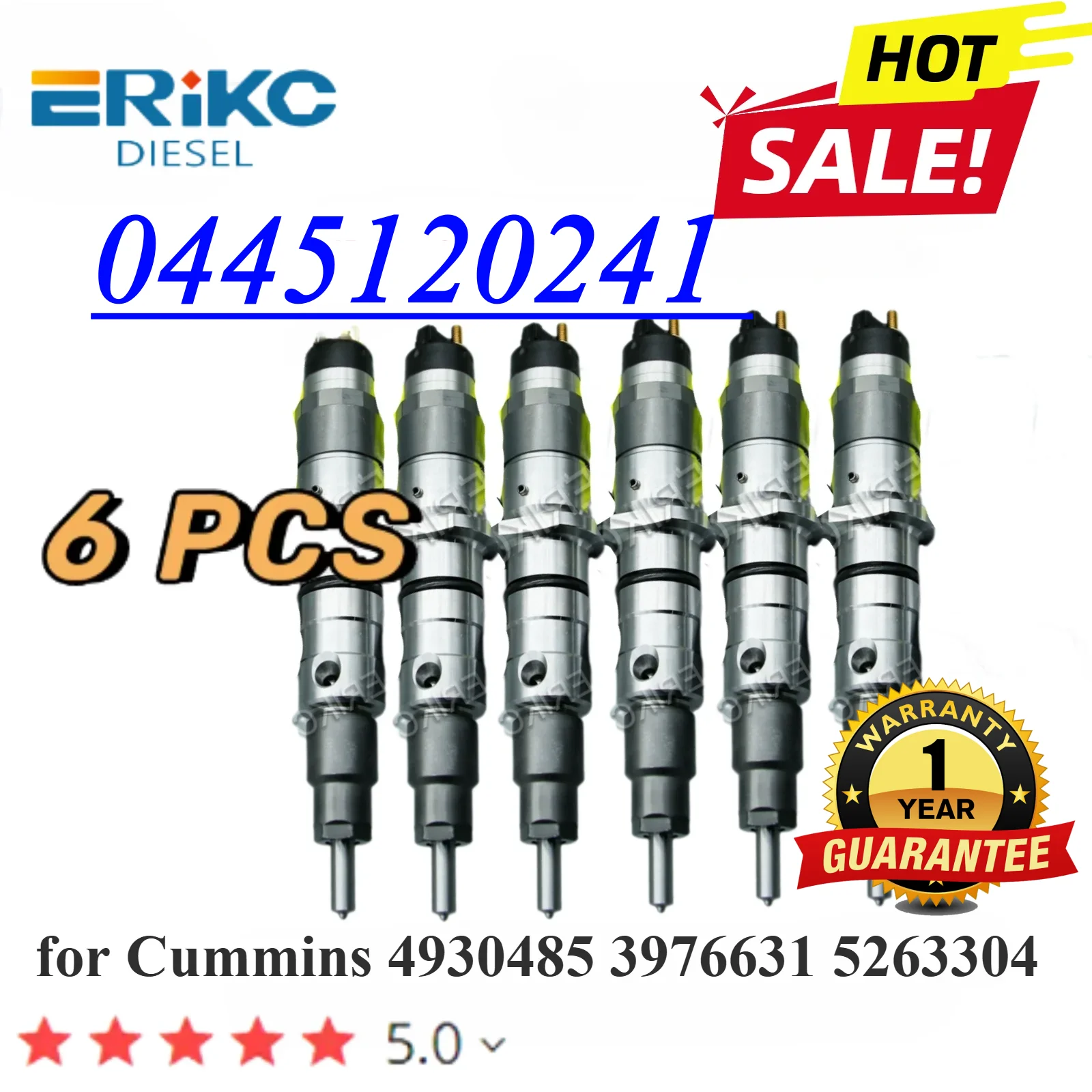 ERIKC 0445120241 Common Rail Injector 0 445 120 241 Diesel Sprayer Nozzle 0445 120 241 for Cummins 4930485 3976631 5263304
ERIKC 0445120241 Common Rail Injector 0 445 120 241 Diesel Sprayer Nozzle 0445 120 241 for Cummins 4930485 3976631 5263304
