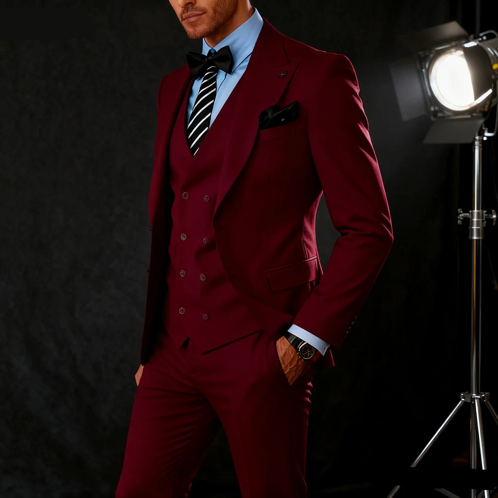 Men's Smart Casual 3 Piece Peak Lapel Single Breasted Wedding Tuxedo Slim Fit Formal Best Man Groom Costume Homme
Men's Smart Casual 3 Piece Peak Lapel Single Breasted Wedding Tuxedo Slim Fit Formal Best Man Groom Costume Homme