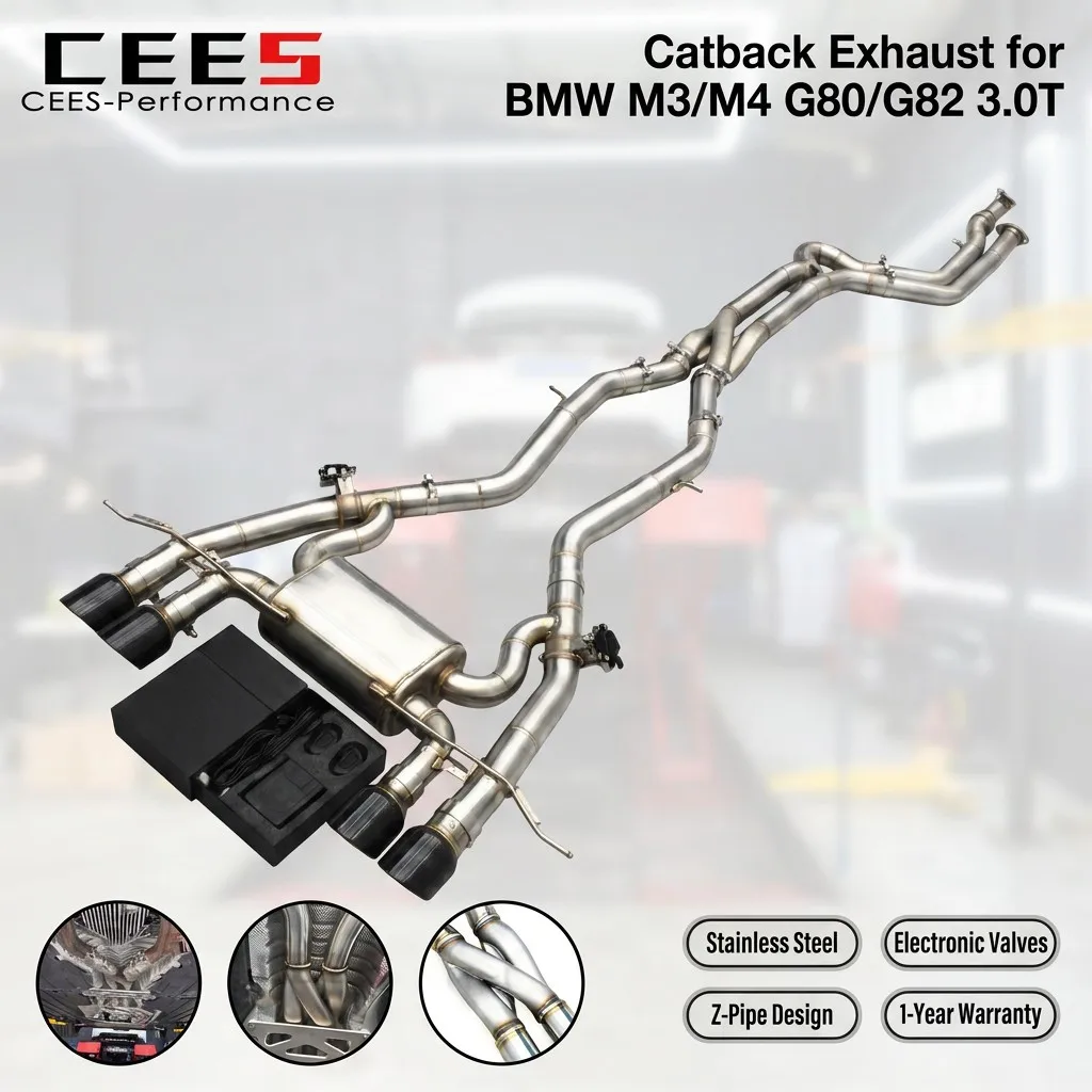CEES SS304 Catback With Z Pipe Equal Length Mid Pipe Exhaust for BMW M3/M4 G80/G82 3.0T 2021-2026 Sport Exhaust Middle Pipe
CEES SS304 Catback With Z Pipe Equal Length Mid Pipe Exhaust for BMW M3/M4 G80/G82 3.0T 2021-2026 Sport Exhaust Middle Pipe