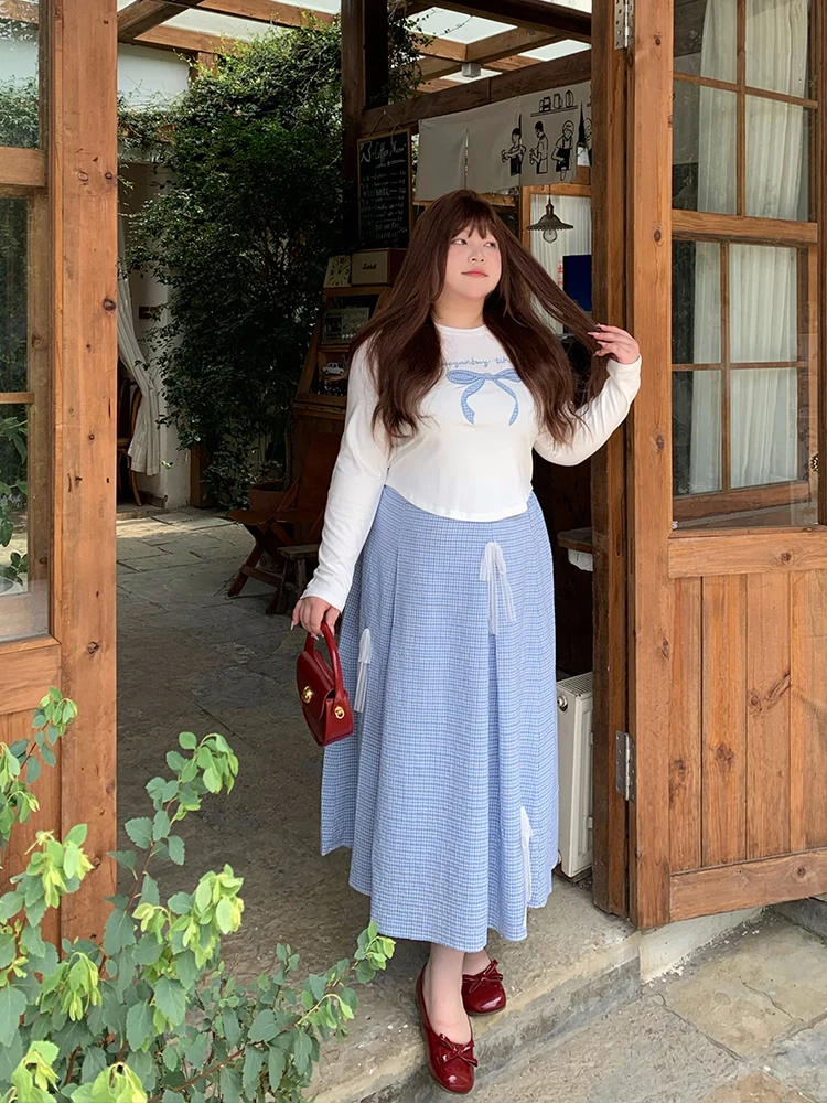 Осенняя клетчатая юбка миди с узлом и эффектом мягкой плиссировки, А-силуэт, из смесового полиэстера и хлопка
Осенняя клетчатая юбка миди с узлом и эффектом мягкой плиссировки, А-силуэт, из смесового полиэстера и хлопка