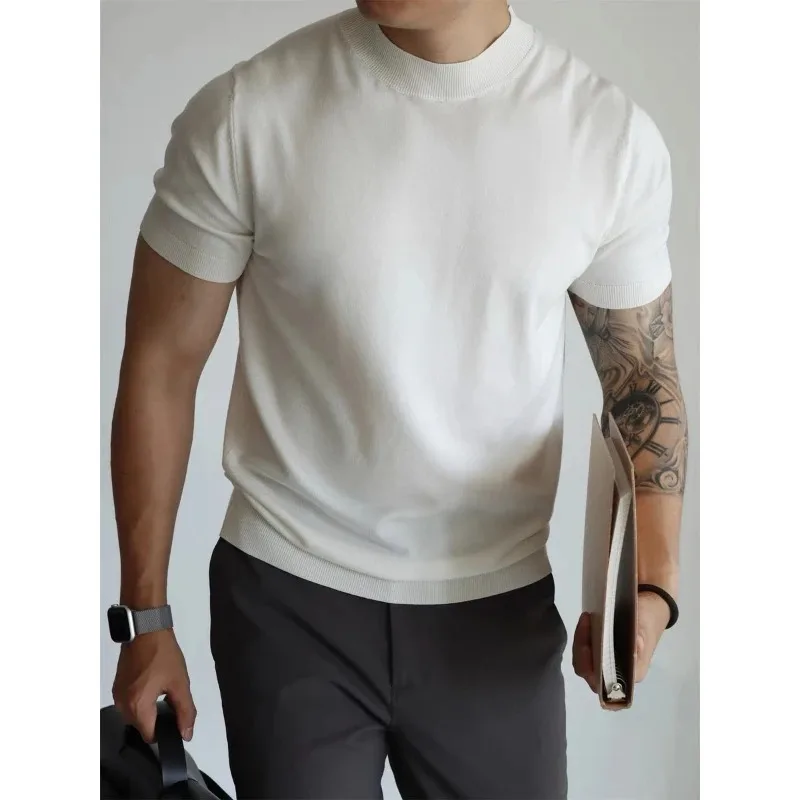 Men's Solid Color Slim-fitting Business Commuting Breathable T-shirt Trendy Foreign Trade Cross-border Wholesale
Men's Solid Color Slim-fitting Business Commuting Breathable T-shirt Trendy Foreign Trade Cross-border Wholesale