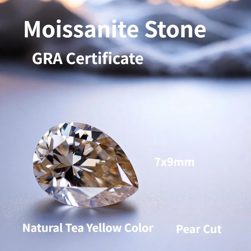 Natural Tea Yellow Color Moissanite Stone Pear Cut for Jewelry Making DIY Ring Necklace Earrings Main Materials with Report
Natural Tea Yellow Color Moissanite Stone Pear Cut for Jewelry Making DIY Ring Necklace Earrings Main Materials with Report