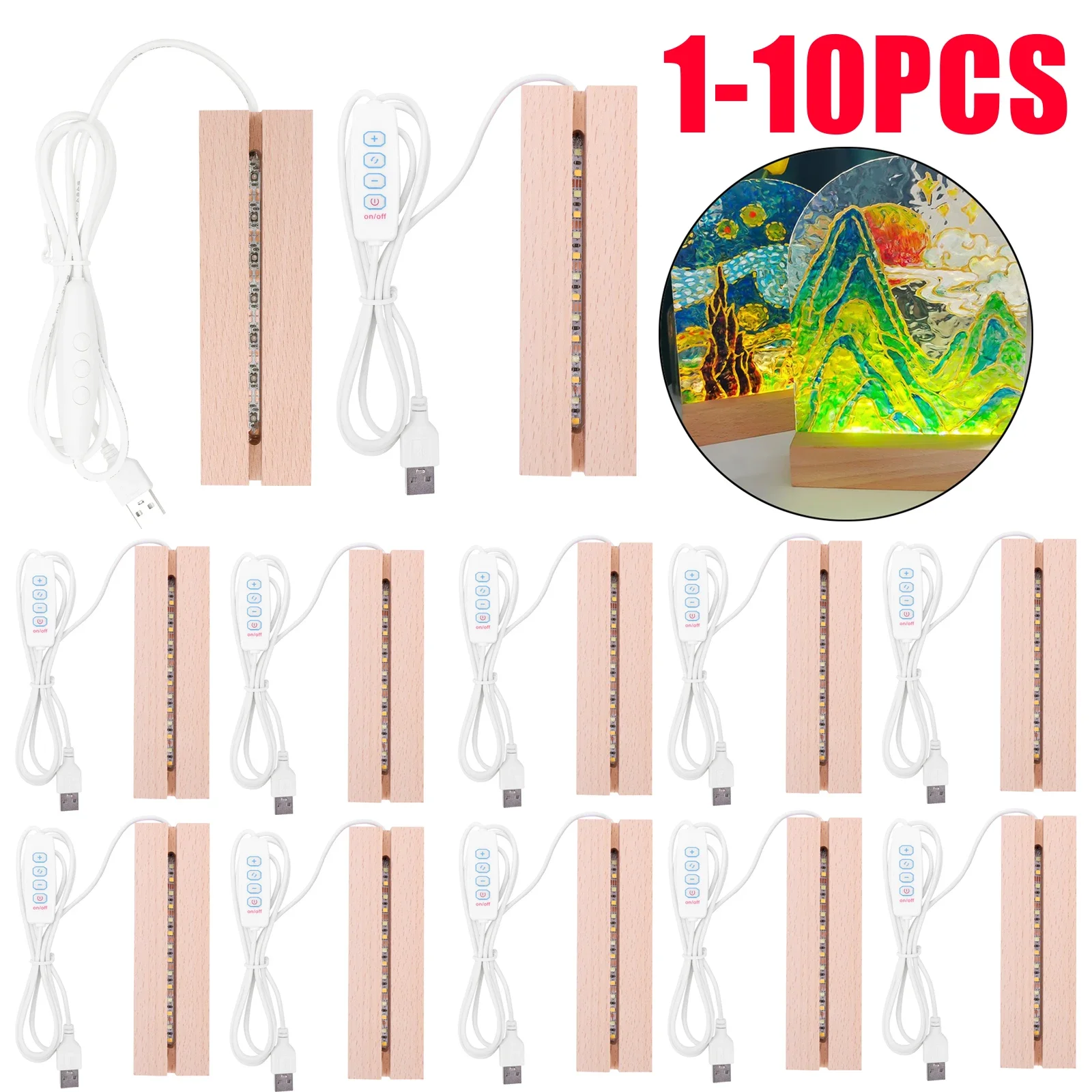 1-10pcs Creative LED Wood Light Display Base Rectangle Crystal USB Lighted Stand for Resin Art Decorative Ornament for Kids Gift
1-10pcs Creative LED Wood Light Display Base Rectangle Crystal USB Lighted Stand for Resin Art Decorative Ornament for Kids Gift
