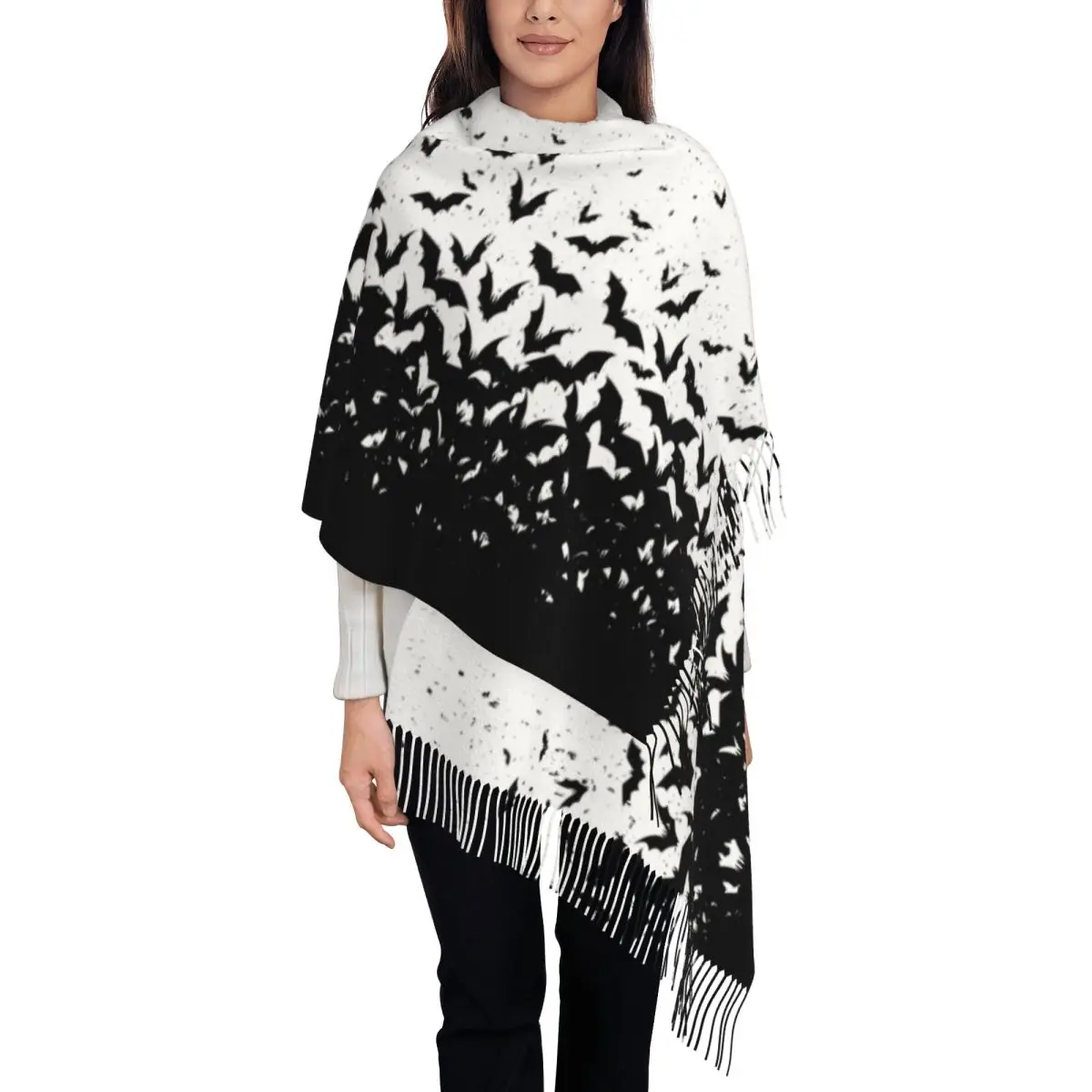 Custom Halloween Vampire Bats Scarf Wrap Women Long Winter Warm Tassel Shawl Unisex Scarves
Custom Halloween Vampire Bats Scarf Wrap Women Long Winter Warm Tassel Shawl Unisex Scarves