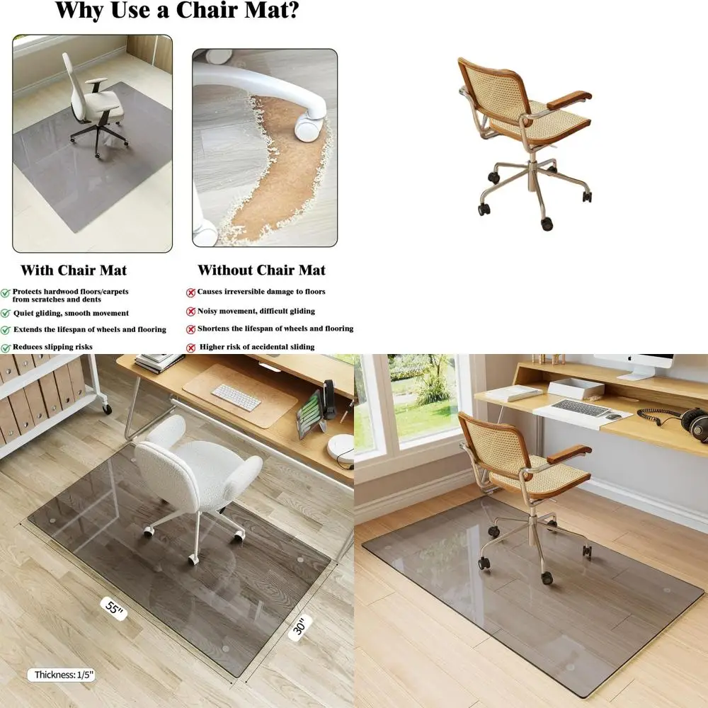 Сверхмощный коврик для стула из закаленного стекла серого цвета 30 x 55 для паркетных полов и ковров, защита для офисного пола, бесшумный и царапины-R
Сверхмощный коврик для стула из закаленного стекла серого цвета 30 x 55 для паркетных полов и ковров, защита для офисного пола, бесшумный и царапины-R