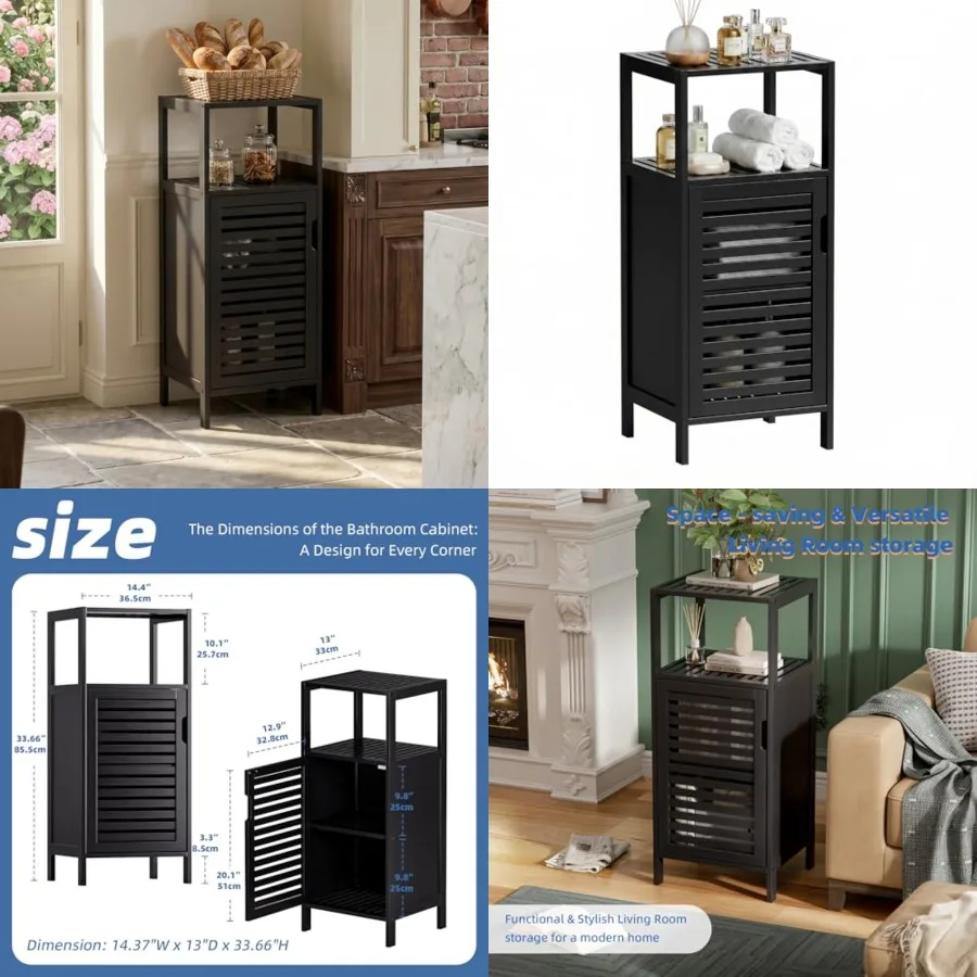 Bamboo Floor Cabinet, Small Bathroom Cabinet Floor Standing, 4 Tier Narrow Side Storage Cabinet, Space Saving Kitchen Cupboard
Bamboo Floor Cabinet, Small Bathroom Cabinet Floor Standing, 4 Tier Narrow Side Storage Cabinet, Space Saving Kitchen Cupboard