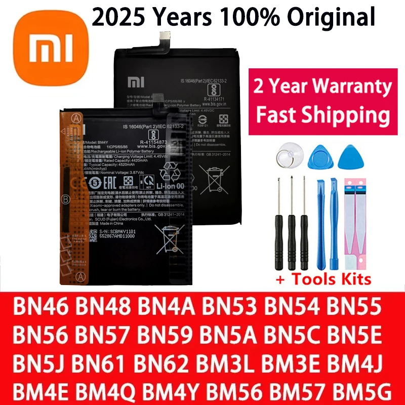 Оригинальный аккумулятор для Xiaomi POCO Redmi Note M2 M3 M4 F2 F3 X3 mi 3 K40 X4 X5 5 6 7 8 8T 9 9S 10 10S 10X 11T 11E 11i 12 12T Pro
Оригинальный аккумулятор для Xiaomi POCO Redmi Note M2 M3 M4 F2 F3 X3 mi 3 K40 X4 X5 5 6 7 8 8T 9 9S 10 10S 10X 11T 11E 11i 12 12T Pro