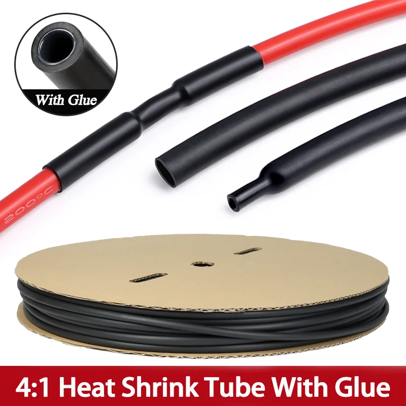 4:1 Heat Shrink Tube With Glue Black Dia 4 6 8 12 16 20 24 32 40 52 72mm Dual Wall Thermoretractile Tube Cable Protector Sleeve
4:1 Heat Shrink Tube With Glue Black Dia 4 6 8 12 16 20 24 32 40 52 72mm Dual Wall Thermoretractile Tube Cable Protector Sleeve