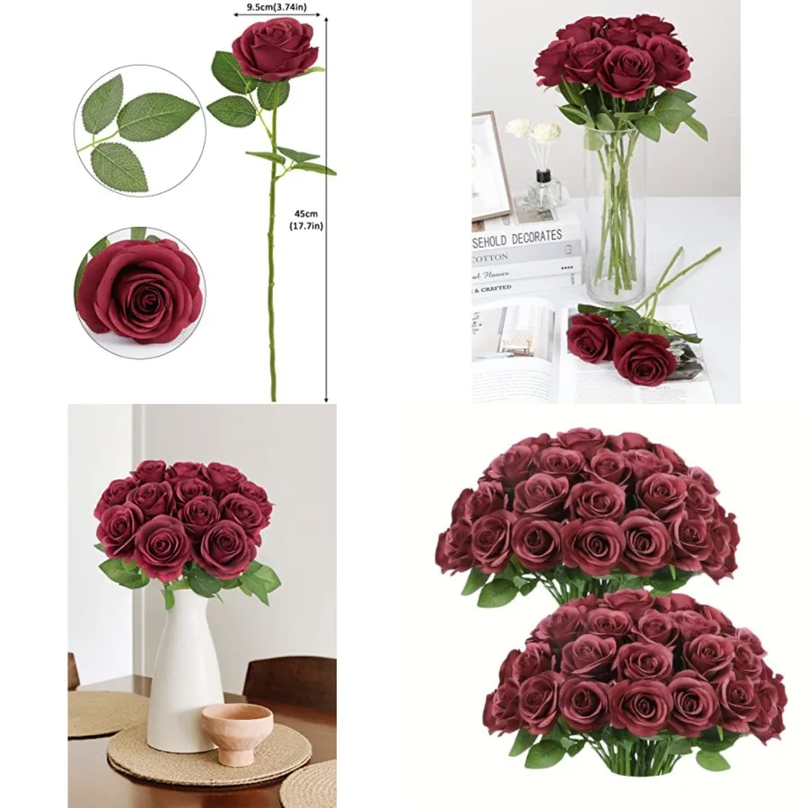 Roses Artificial Flowers Fake Flowers with Long Stems Silk Flowers for Wedding Bouquet Centerpices Decorations Party Bridal Bab
Roses Artificial Flowers Fake Flowers with Long Stems Silk Flowers for Wedding Bouquet Centerpices Decorations Party Bridal Bab