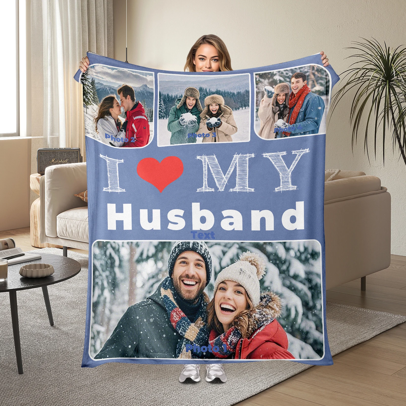 Customizable With 4 Photos And 1 Text Romantic Blanket For Couples Add Cherished Photos And Heartfelt Message
Customizable With 4 Photos And 1 Text Romantic Blanket For Couples Add Cherished Photos And Heartfelt Message