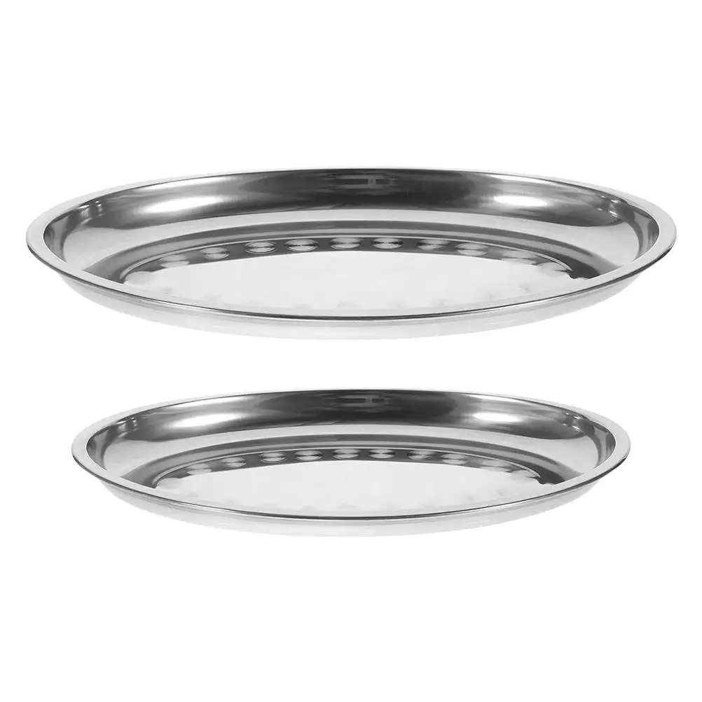 2pcs Stainless Steel Oval Platters Large Capacity Ideal for Steak Fish Fruits Desserts Sleek Design Metal Dinner Plates Food
2pcs Stainless Steel Oval Platters Large Capacity Ideal for Steak Fish Fruits Desserts Sleek Design Metal Dinner Plates Food