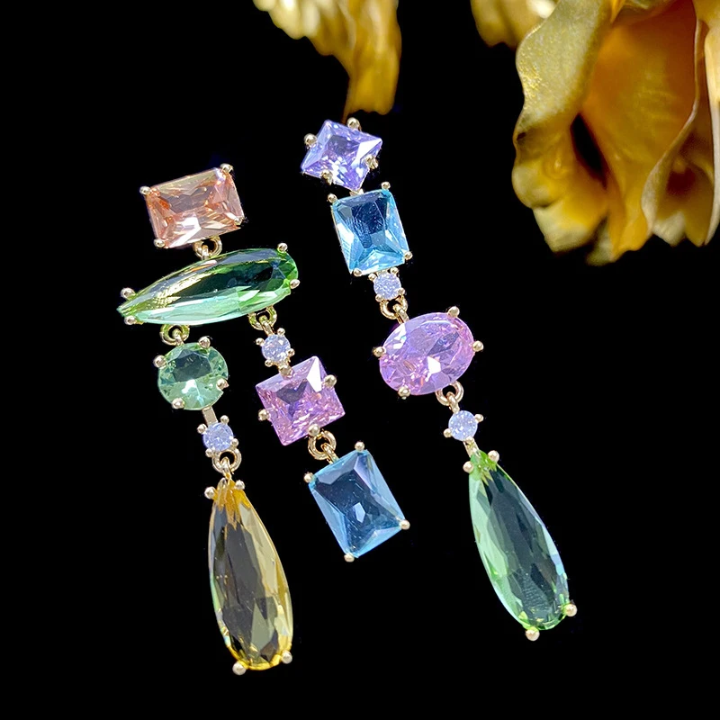 Dopamine Candy Color Asymmetrical Tassel Earrings Elegant Luxury Style Cubic Zirconia Drop Earrings
Dopamine Candy Color Asymmetrical Tassel Earrings Elegant Luxury Style Cubic Zirconia Drop Earrings