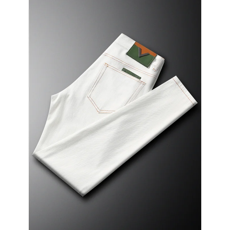 Модные белые мужские джинсы, новинка осени 2024, легкая роскошная мужская одежда, эластичные облегающие повседневные маленькие прямые брюки
Модные белые мужские джинсы, новинка осени 2024, легкая роскошная мужская одежда, эластичные облегающие повседневные маленькие прямые брюки