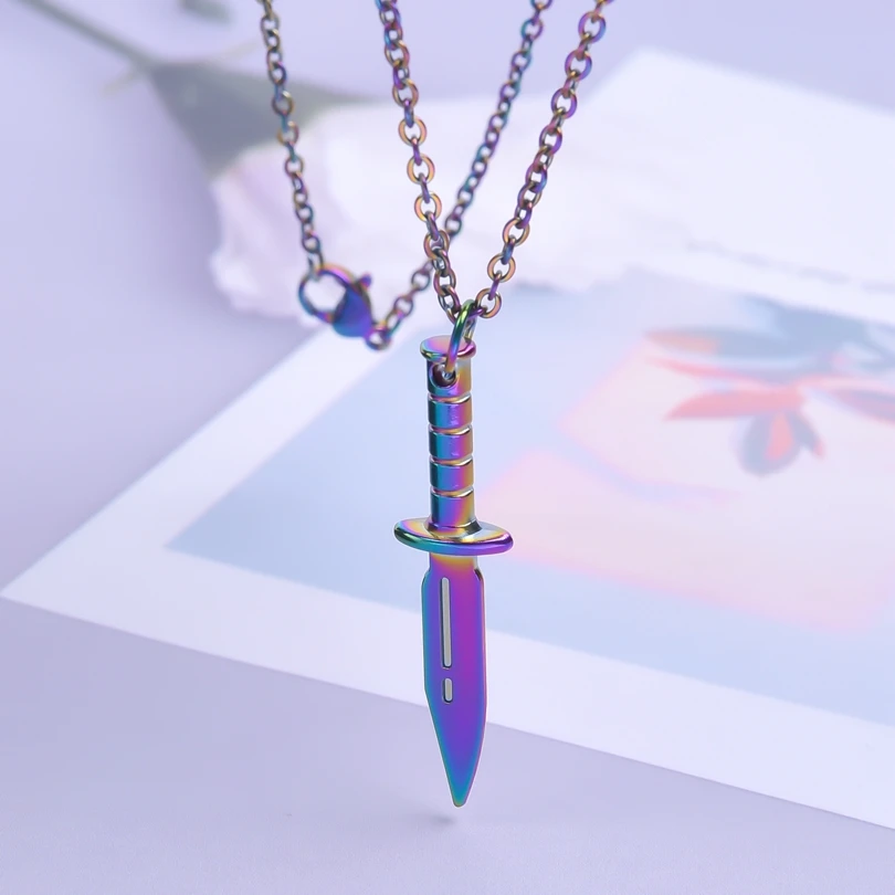 Trending Product Rainbow Charms Necklace for Women/Men Dagger Alloy Pendant Stainless Steel Chains Jewelry Collar hombre bijoux
Trending Product Rainbow Charms Necklace for Women/Men Dagger Alloy Pendant Stainless Steel Chains Jewelry Collar hombre bijoux