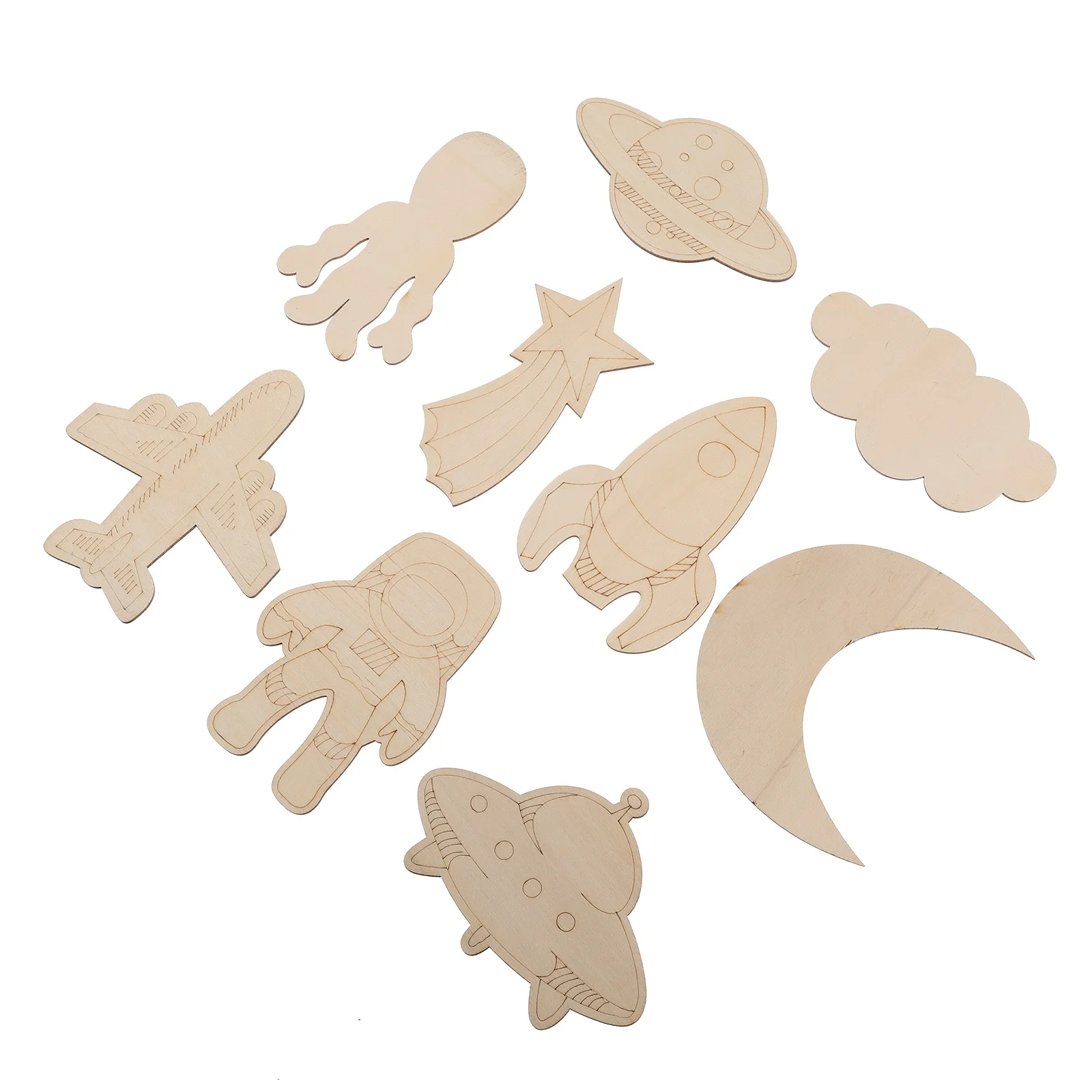 27 Pcs Wooden Crafts Unfinished Wooden Cutouts Unfinished Space Themed DIY Chips Paintable Family Fun Sewing Accessories
27 Pcs Wooden Crafts Unfinished Wooden Cutouts Unfinished Space Themed DIY Chips Paintable Family Fun Sewing Accessories