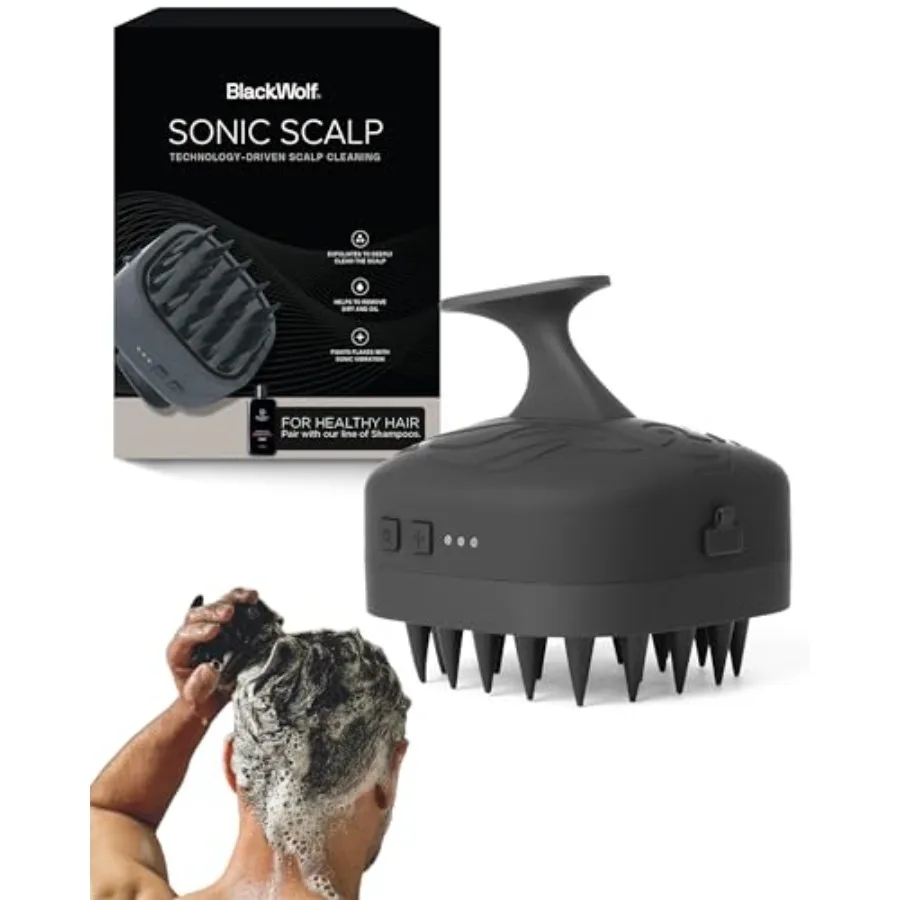 Wolf Scrubber - Electric Hair and Massager Brush with 3-Speed Oscillation - Rechargeable Shower Brush and Head Scrubber with So
Wolf Scrubber - Electric Hair and Massager Brush with 3-Speed Oscillation - Rechargeable Shower Brush and Head Scrubber with So