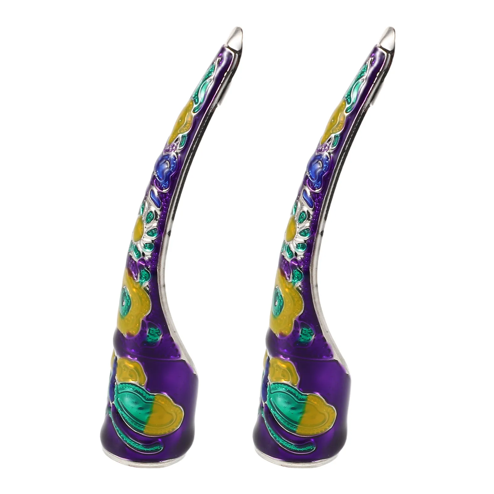 2Pcs Chinese Long Nail Inspired Fingertip Claw Rings Handcrafted Palace Style Fake Nail Tips Comfort Lightweight for Dance
2Pcs Chinese Long Nail Inspired Fingertip Claw Rings Handcrafted Palace Style Fake Nail Tips Comfort Lightweight for Dance