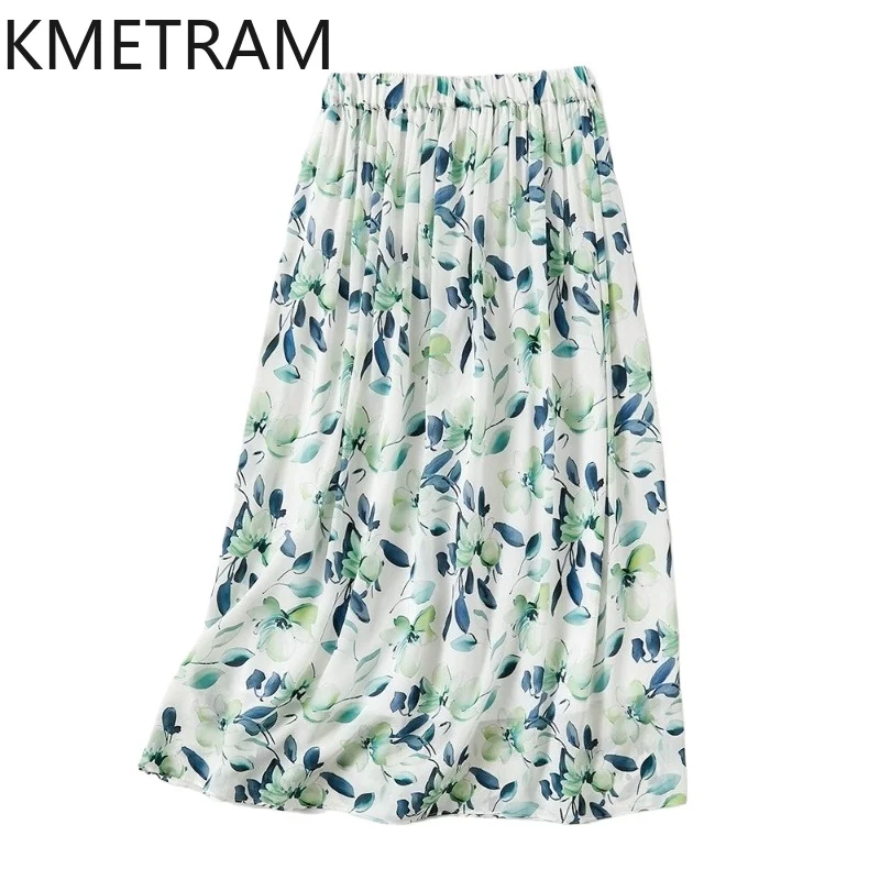 KMETRAM 100% Real Mulberry Silk Skirt Elegant Printed Long Skirts 14 Colors Summer Skirt Woman Clothing 2025 Faldas Para Mujeres
KMETRAM 100% Real Mulberry Silk Skirt Elegant Printed Long Skirts 14 Colors Summer Skirt Woman Clothing 2025 Faldas Para Mujeres
