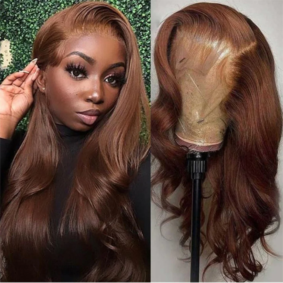 30 Inch Chocolate Brown Body Wave 13x4 HD Lace Front Human Hair Wigs Pre Plucked Brown Transparent Lace Frontal Wigs For Women
30 Inch Chocolate Brown Body Wave 13x4 HD Lace Front Human Hair Wigs Pre Plucked Brown Transparent Lace Frontal Wigs For Women