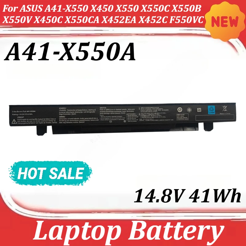A41-X550A 14.8V 41Wh Laptop Battery For ASUS A41-X550 X450 X550 X550C X550B X550V X450C X550CA X452EA X452C F550VC F552C
A41-X550A 14.8V 41Wh Laptop Battery For ASUS A41-X550 X450 X550 X550C X550B X550V X450C X550CA X452EA X452C F550VC F552C