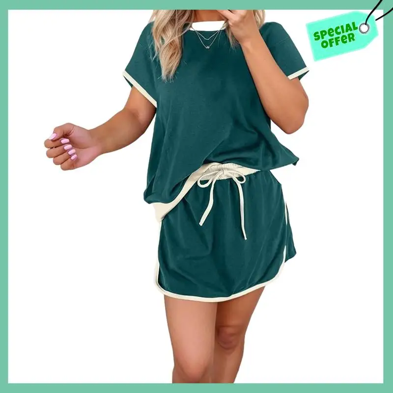Sturdy Women's Two Piece Lounge Sets Casual Short Sleeve Pullover Tops Matching Shorts Loungewear Tracksuit Set
Sturdy Women's Two Piece Lounge Sets Casual Short Sleeve Pullover Tops Matching Shorts Loungewear Tracksuit Set