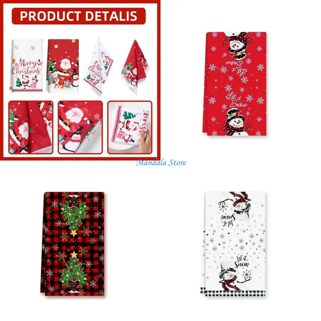 U2JC Christmas Dish Cloth Soft Absorbent Polyester Kitchen Towel With Festival Holiday Designs
U2JC Christmas Dish Cloth Soft Absorbent Polyester Kitchen Towel With Festival Holiday Designs