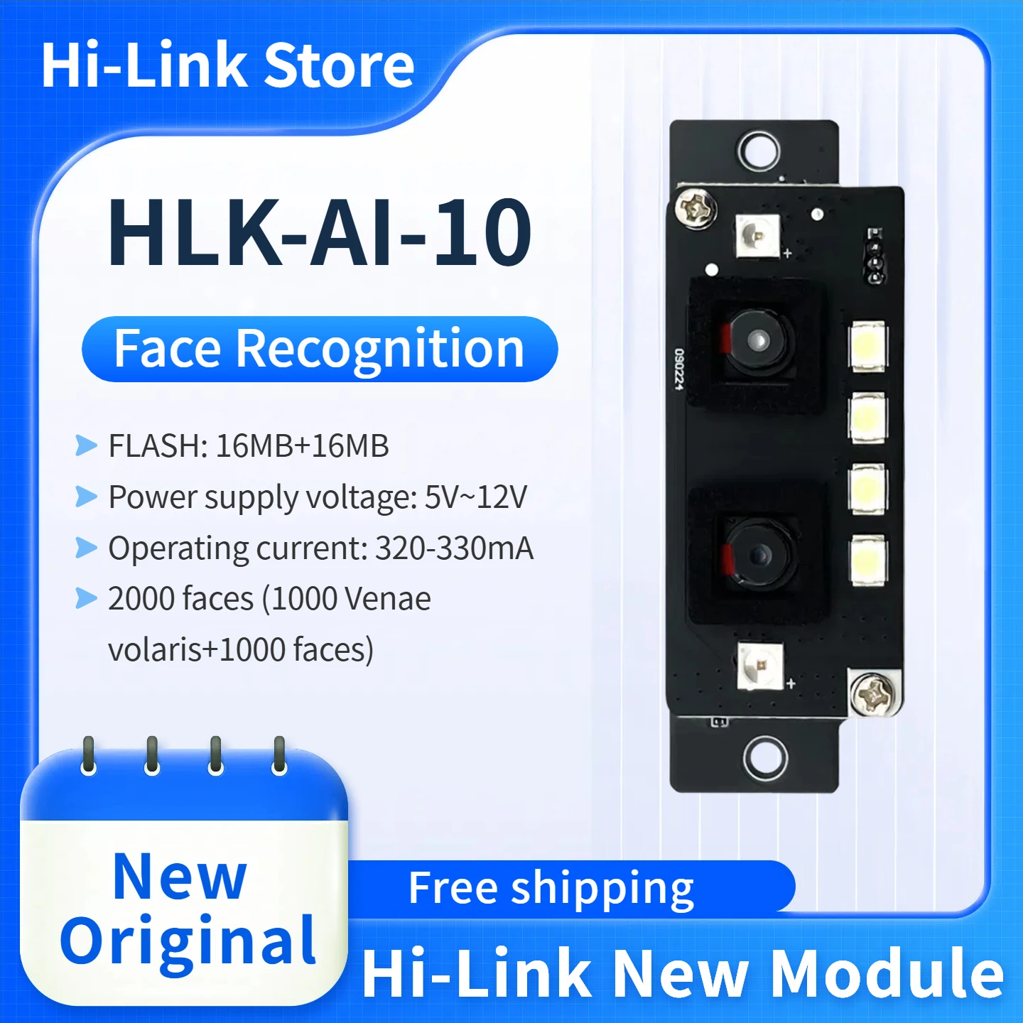 3D Face Recognition Camera Hi-Link AI 10W Serial USB Dual Output Reliable Identification Smart Lock Visual Cat Eye
3D Face Recognition Camera Hi-Link AI 10W Serial USB Dual Output Reliable Identification Smart Lock Visual Cat Eye