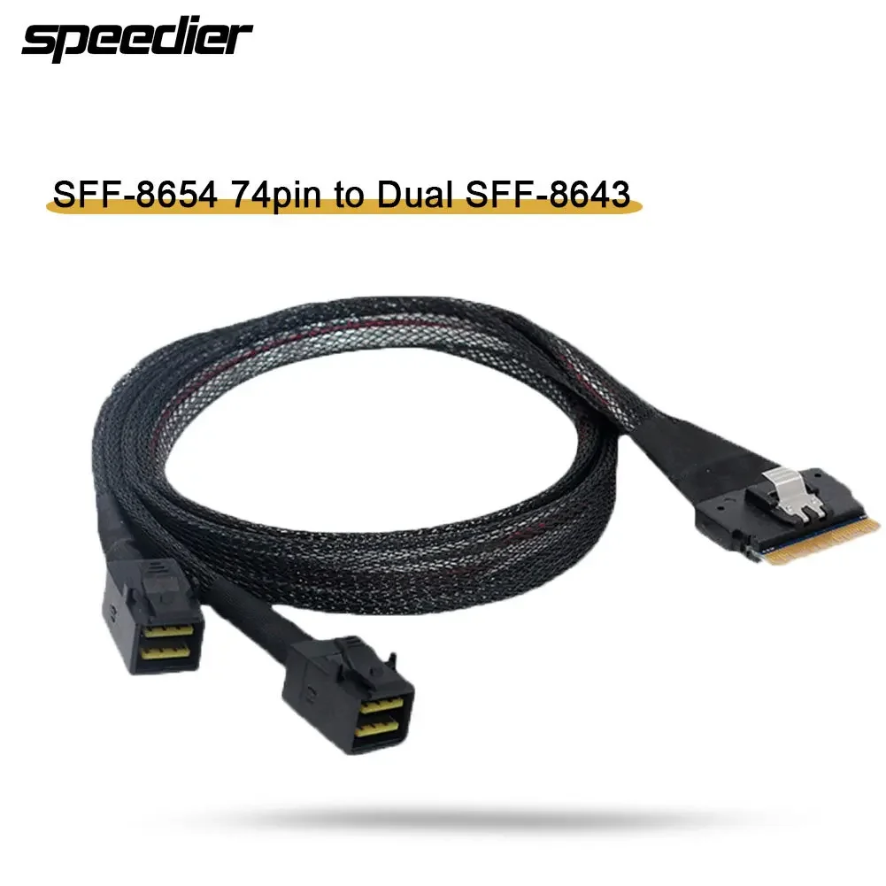 PCI-E Ultraport Slimline SAS Slim 4.0 SFF-8654 8i 74pin To Dual SFF-8643 4i Mini SAS HD Cable PCI-Express
PCI-E Ultraport Slimline SAS Slim 4.0 SFF-8654 8i 74pin To Dual SFF-8643 4i Mini SAS HD Cable PCI-Express
