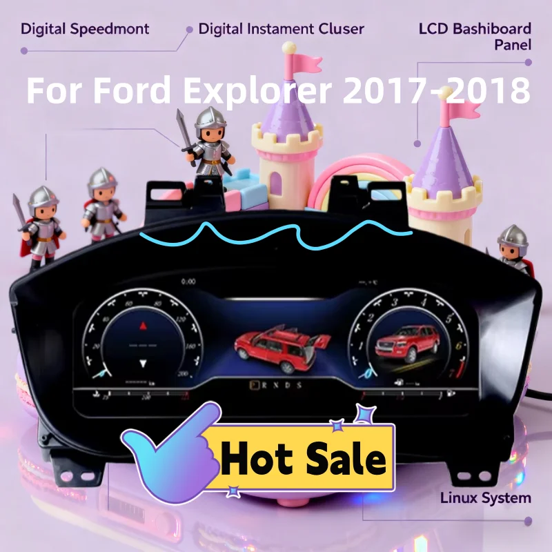 Original Car Digital Cluster For Ford Explorer 2017 2018 LCD Instrument panel screen Speed Meter Dashboard Virtual Cockpit Linux