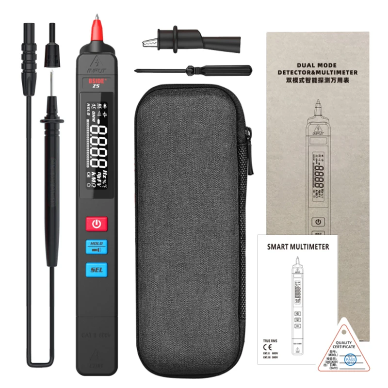BSIDE Mini Digital Multimeter Pen-Type EBTN LCD 6000 Counts Voltmeter Capacitance Diode Voltage Tester for Electronic Repair
BSIDE Mini Digital Multimeter Pen-Type EBTN LCD 6000 Counts Voltmeter Capacitance Diode Voltage Tester for Electronic Repair