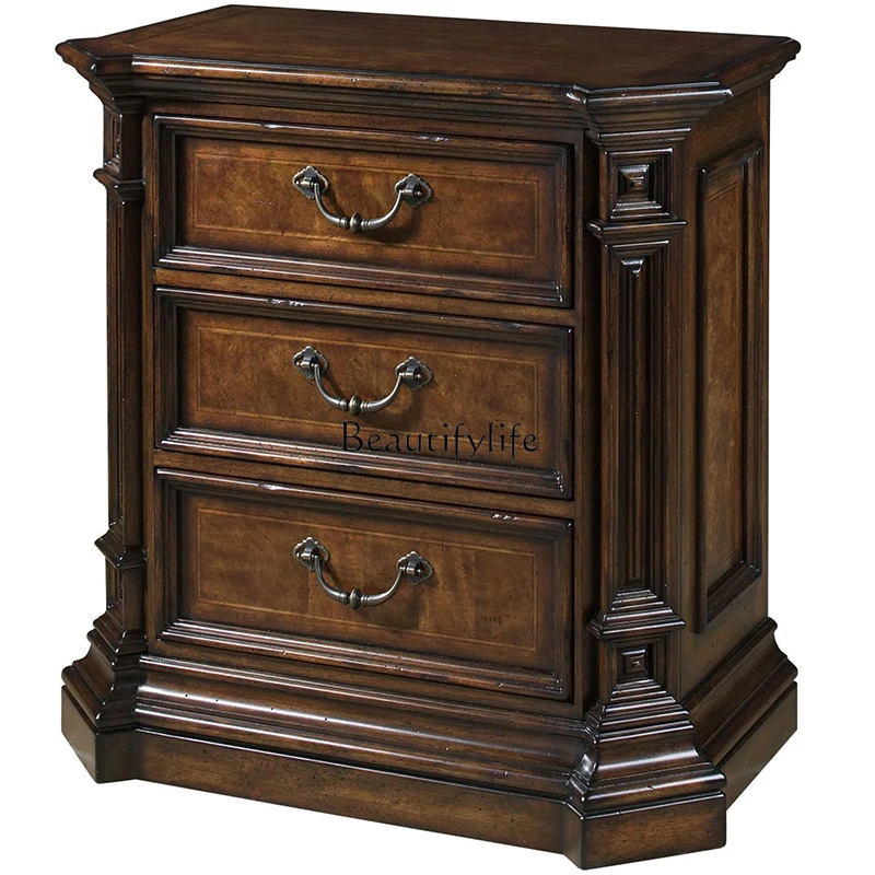 American Traditional Antique Distressed Bedside Table Vintage Engraving Solid Wood Master Bedroom Bedside Chest of Drawers
American Traditional Antique Distressed Bedside Table Vintage Engraving Solid Wood Master Bedroom Bedside Chest of Drawers