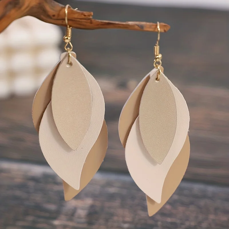 3-layer Leaf Design Retro Dangle Earrings PU Leather Exquisite Gift For Women Daily Casual
3-layer Leaf Design Retro Dangle Earrings PU Leather Exquisite Gift For Women Daily Casual