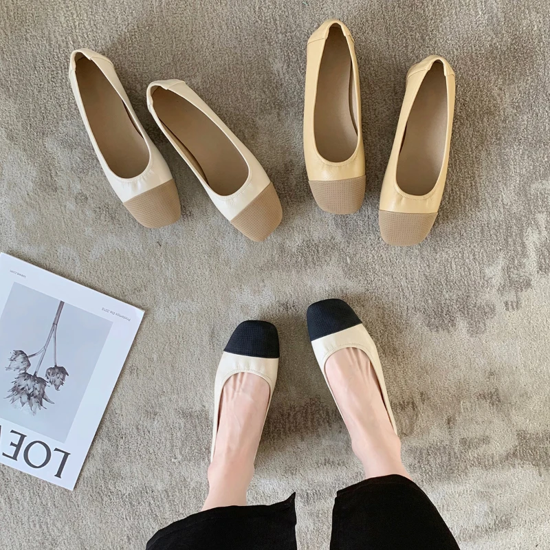 Women Slip On Square Toe Soft Sole Block Heel Loafers Fragrance Style Color Block Shallow Mouth All Match Flat Single Shoes
Women Slip On Square Toe Soft Sole Block Heel Loafers Fragrance Style Color Block Shallow Mouth All Match Flat Single Shoes