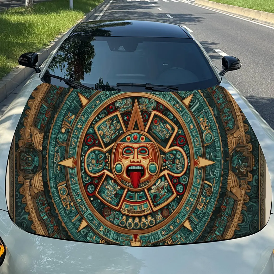 Dynamic Aztec Pattern PVC Car Engine Hood Vinyl Wraps, Self-Adhesive Waterproof Car Hood Decal Sticker, Car Decoration Protectio
Dynamic Aztec Pattern PVC Car Engine Hood Vinyl Wraps, Self-Adhesive Waterproof Car Hood Decal Sticker, Car Decoration Protectio