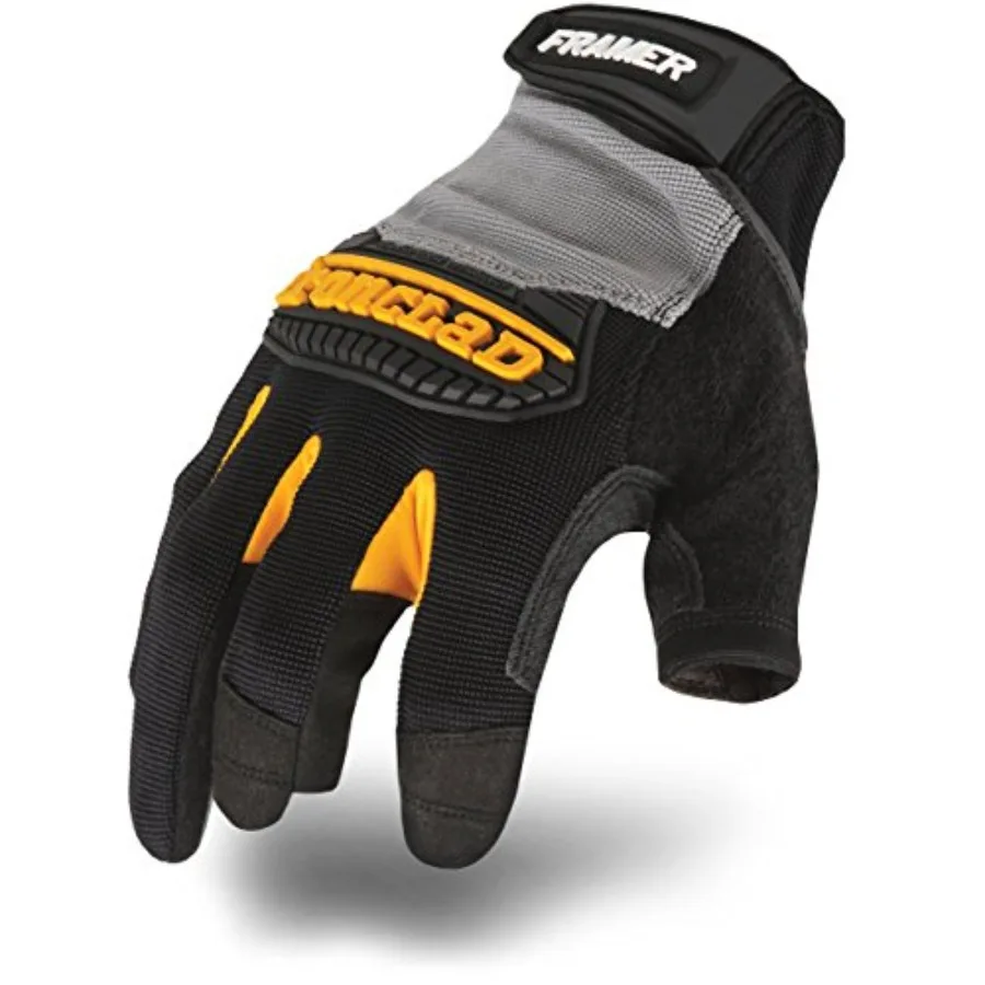 Framer; Carpenter Work Gloves, Open Finger Dexterity, Performance Fit, Durable, Machine Washable, 1 Pair,FUG-04-L, Grey/Black
Framer; Carpenter Work Gloves, Open Finger Dexterity, Performance Fit, Durable, Machine Washable, 1 Pair,FUG-04-L, Grey/Black