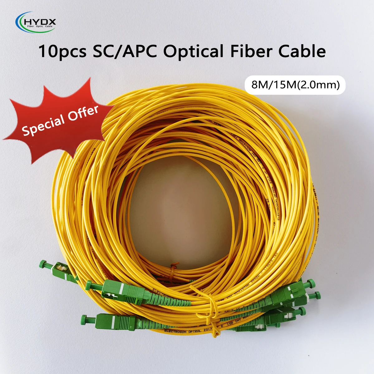 10pcs Fiber Optic Patch Cable SC/APC-SC/APC 8M/15M 2mm 9/125μm Simplex Mode For Indoor FTTH Installation High Quality
10pcs Fiber Optic Patch Cable SC/APC-SC/APC 8M/15M 2mm 9/125μm Simplex Mode For Indoor FTTH Installation High Quality