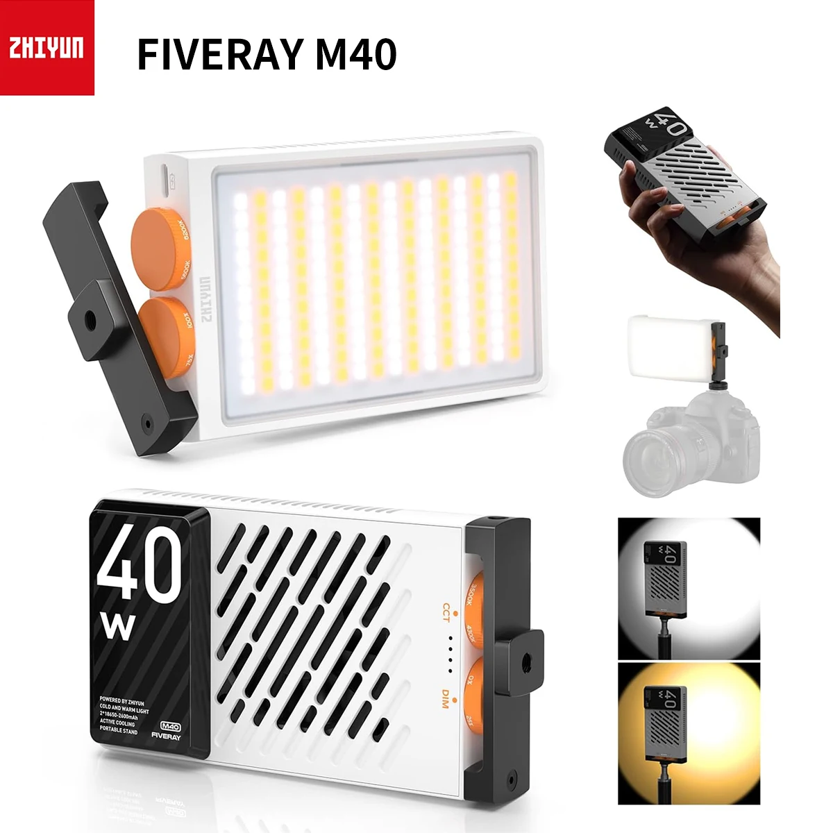 Портативная камера ZHIYUN FIVERAY M40, портативный карманный телефон 14000 Lux 2700-6200K, настройка освещения для YouTube и TikTok
Портативная камера ZHIYUN FIVERAY M40, портативный карманный телефон 14000 Lux 2700-6200K, настройка освещения для YouTube и TikTok