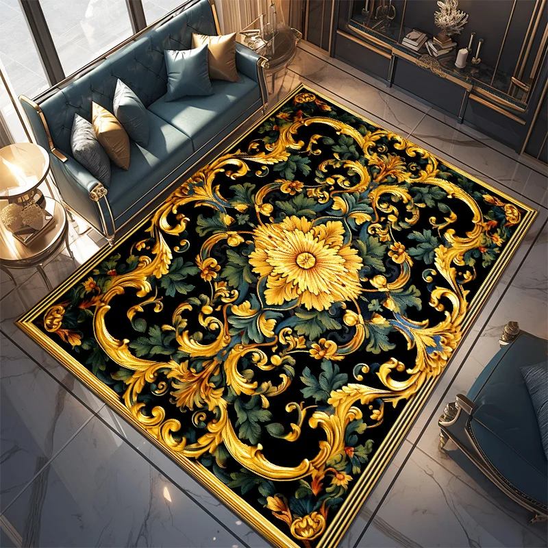 Golden Luxury Style Carpet for Living Room European Style Rugs for Bedroom Soft Flannel Non-slip Entrance Door Mat Bedside Ковер
Golden Luxury Style Carpet for Living Room European Style Rugs for Bedroom Soft Flannel Non-slip Entrance Door Mat Bedside Ковер