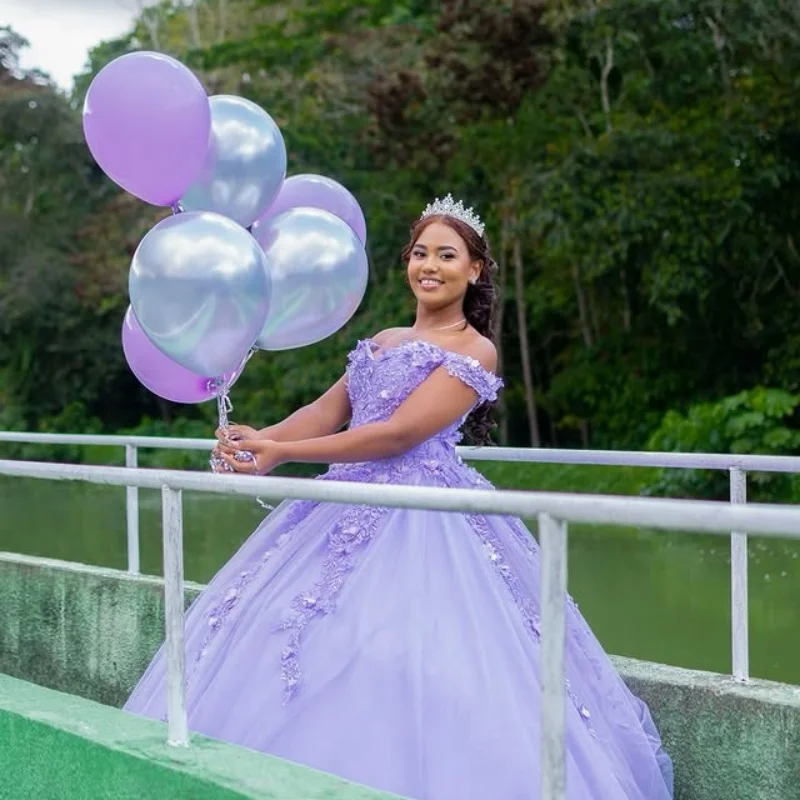 Лавандово-фиолетовое платье Quinceanera с открытыми плечами по индивидуальному заказу, тюлевое платье с 3D цветочной аппликацией и блестками, кружевное платье de 15, Quinceanera
Лавандово-фиолетовое платье Quinceanera с открытыми плечами по индивидуальному заказу, тюлевое платье с 3D цветочной аппликацией и блестками, кружевное платье de 15, Quinceanera