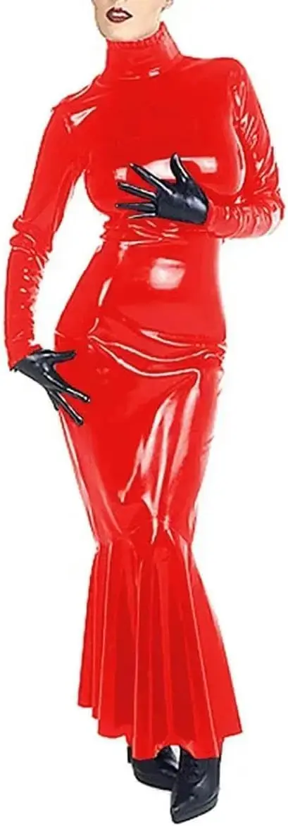 Women's Latex Dress Long Sleeve High Neck Bodycon Party Dress
Women's Latex Dress Long Sleeve High Neck Bodycon Party Dress