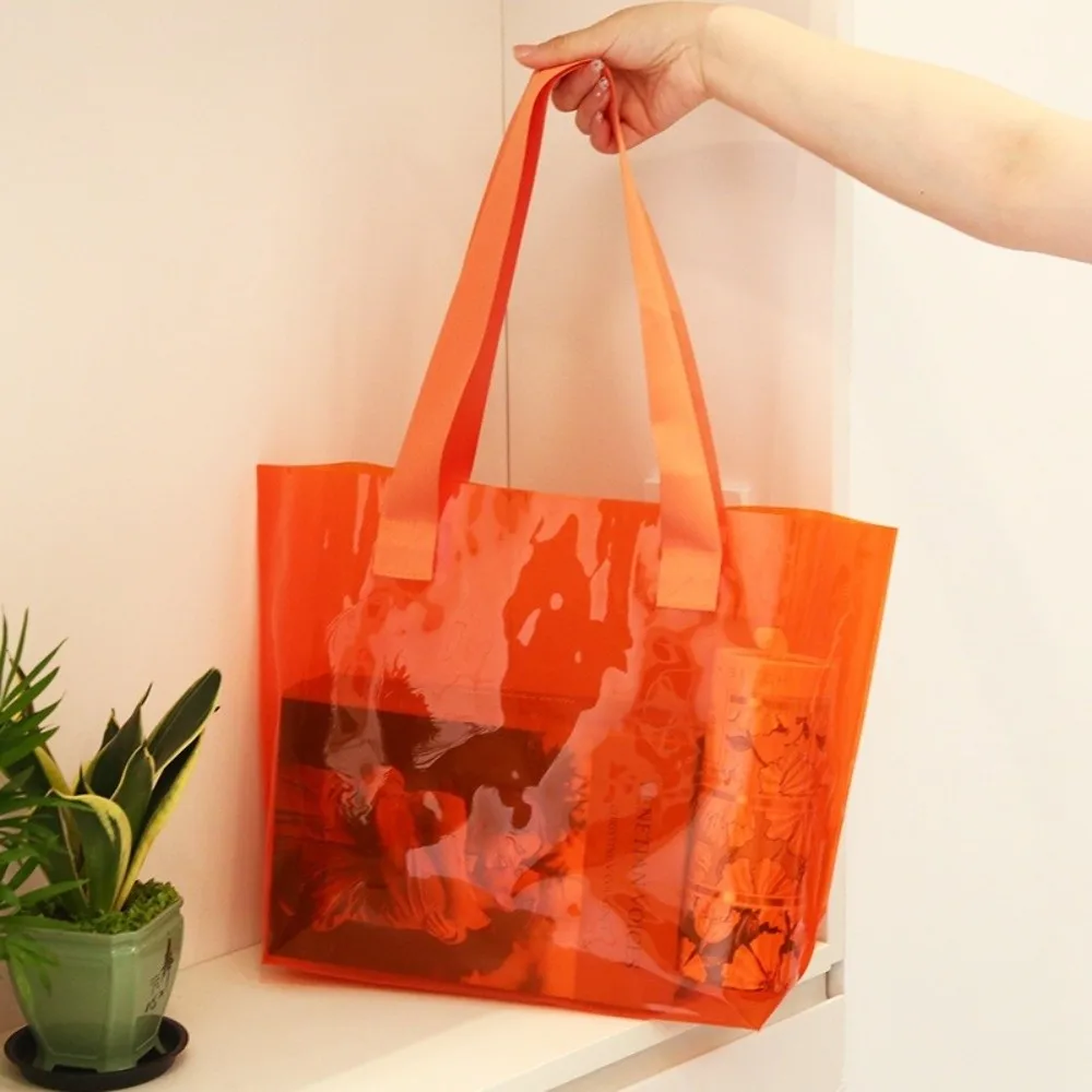 Portable Jelly Color PVC Transparent Bag Reusable Storage Bag Women Handbag Waterproof Tote Bag Single Shoulder Bag Summer
Portable Jelly Color PVC Transparent Bag Reusable Storage Bag Women Handbag Waterproof Tote Bag Single Shoulder Bag Summer