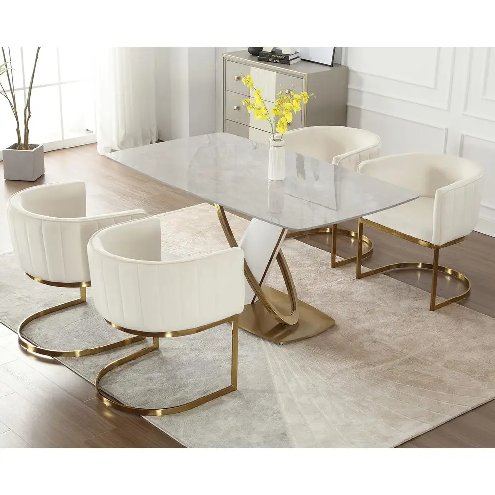 Set of 4 Elegant Upholstered Barrel Arm Chairs for Kitchen, Dining, Living Room, Hotel - Beige
Set of 4 Elegant Upholstered Barrel Arm Chairs for Kitchen, Dining, Living Room, Hotel - Beige